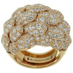 De Grisogono Diamond Rose Gold Dome Ring. Sz.52