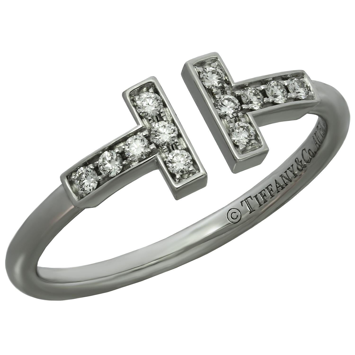Tiffany & Co. T Wire Diamond White Gold Ring