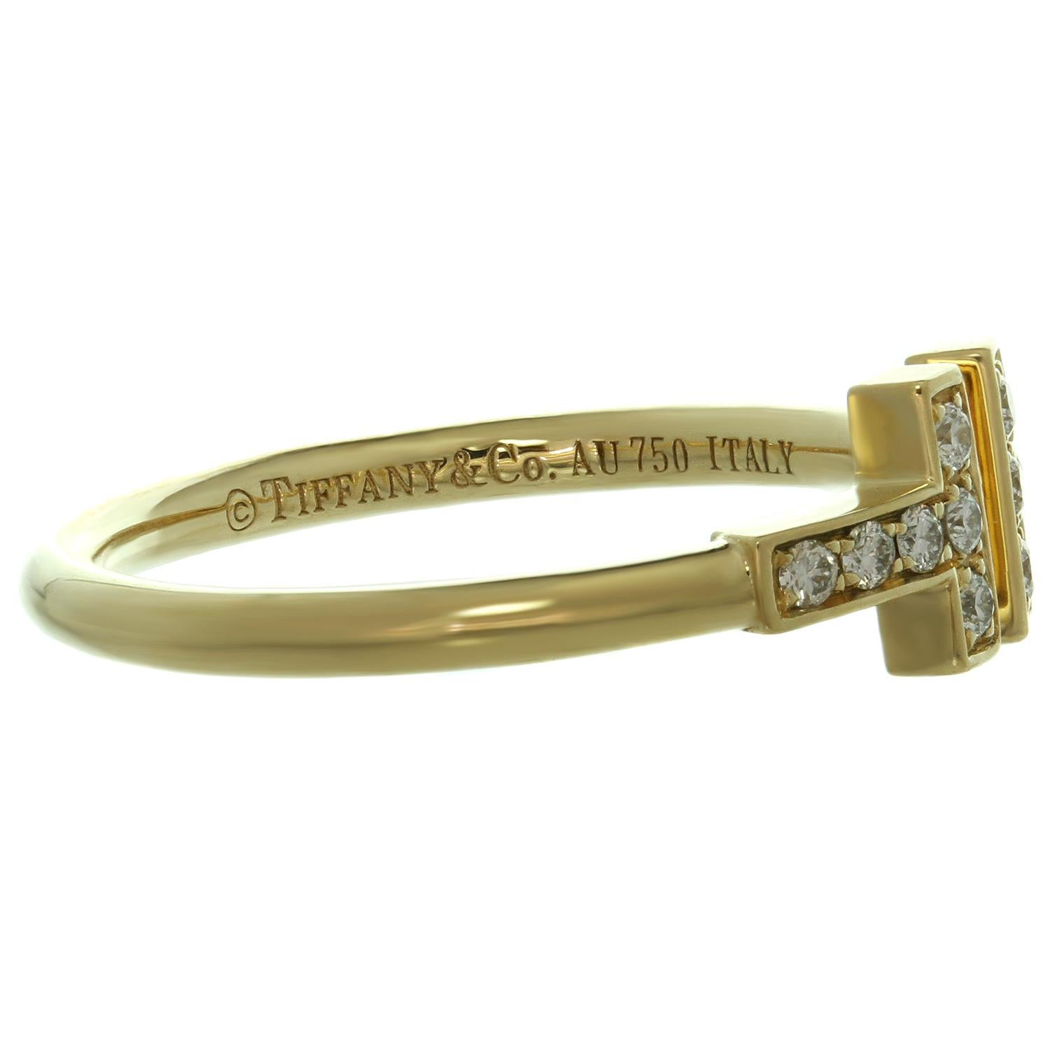 Tiffany & Co. T Wire Diamond Yellow Gold Ring 1