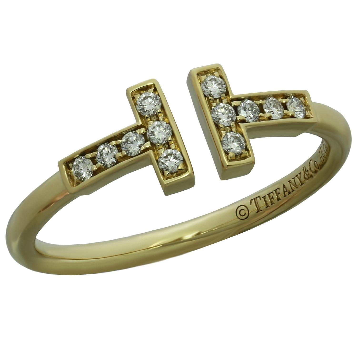 Tiffany & Co. T Wire Diamond Yellow Gold Ring