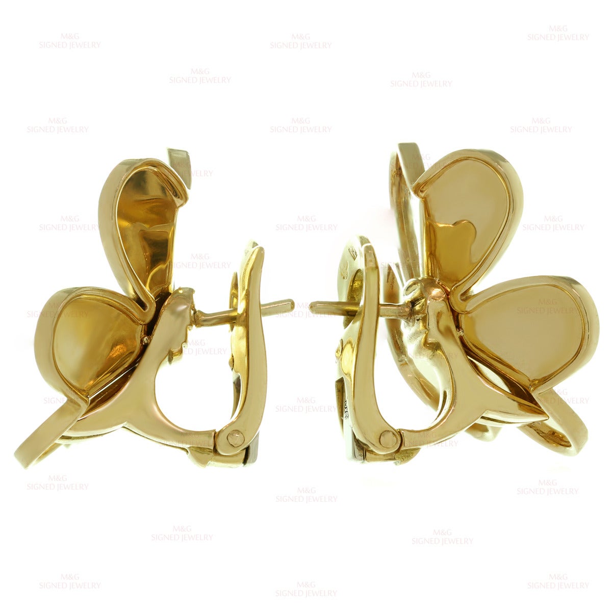 1990s Van Cleef & Arpels Frivole Diamond Gold Earrings 1