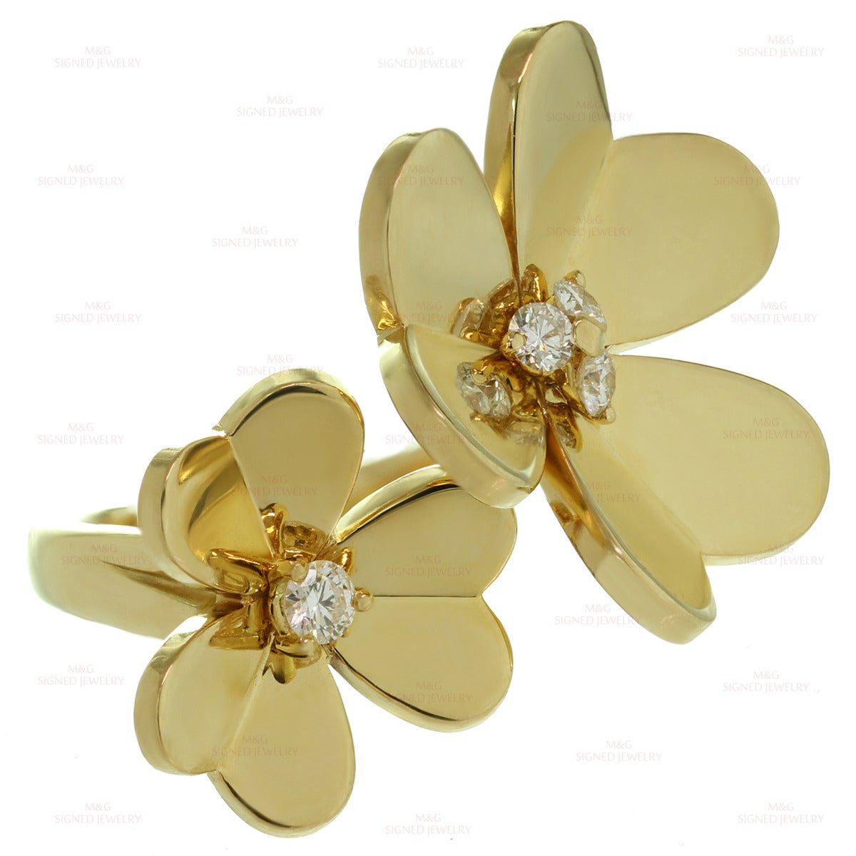 1990s Van Cleef & Arpels Frivole Diamond Gold Ring 2