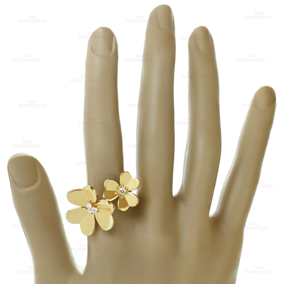 1990s Van Cleef & Arpels Frivole Diamond Gold Ring 1