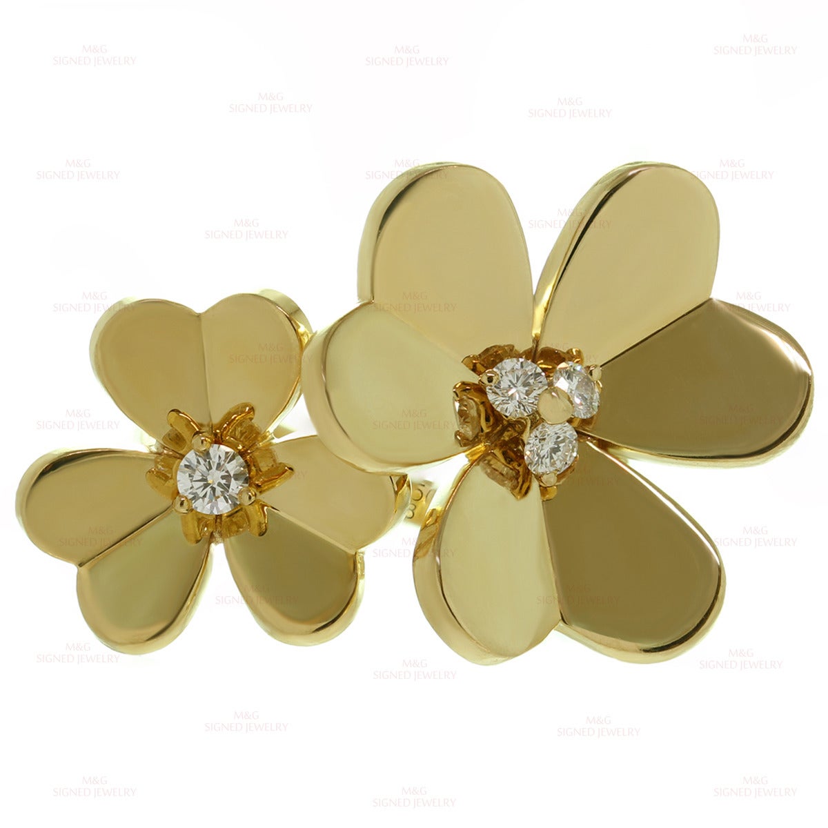 1990s Van Cleef & Arpels Frivole Diamond Gold Ring In Excellent Condition In New York, NY