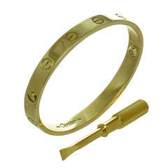 Cartier Gold Love Bangle Bracelet with Screwdriver