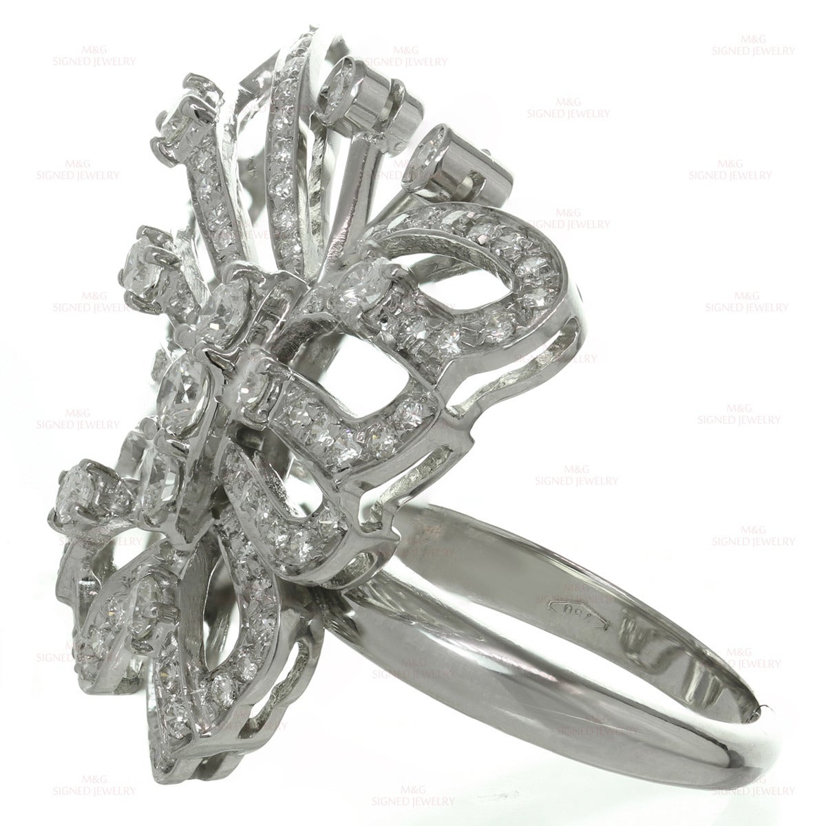 Women's Diamond White Gold Butterfly Ring