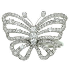 Diamond White Gold Butterfly Ring