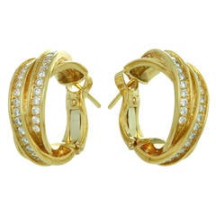 Cartier Trinity Diamond Gold Earrings