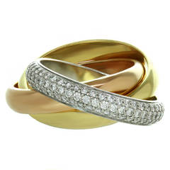 Cartier Trinity Diamond Tri-Gold Ring