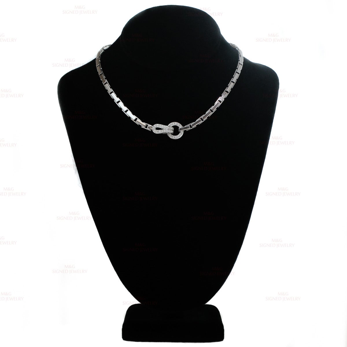 Women's Cartier Agrafe Diamond Gold Necklace and Bracelet
