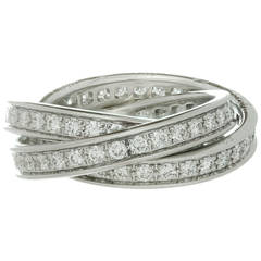 Cartier Diamond Gold Trinity Band Ring