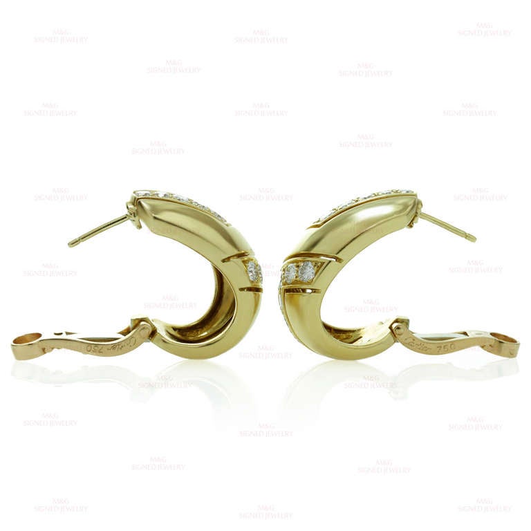 Women's CARTIER Diamond Yellow Gold Lever-Back Earrings