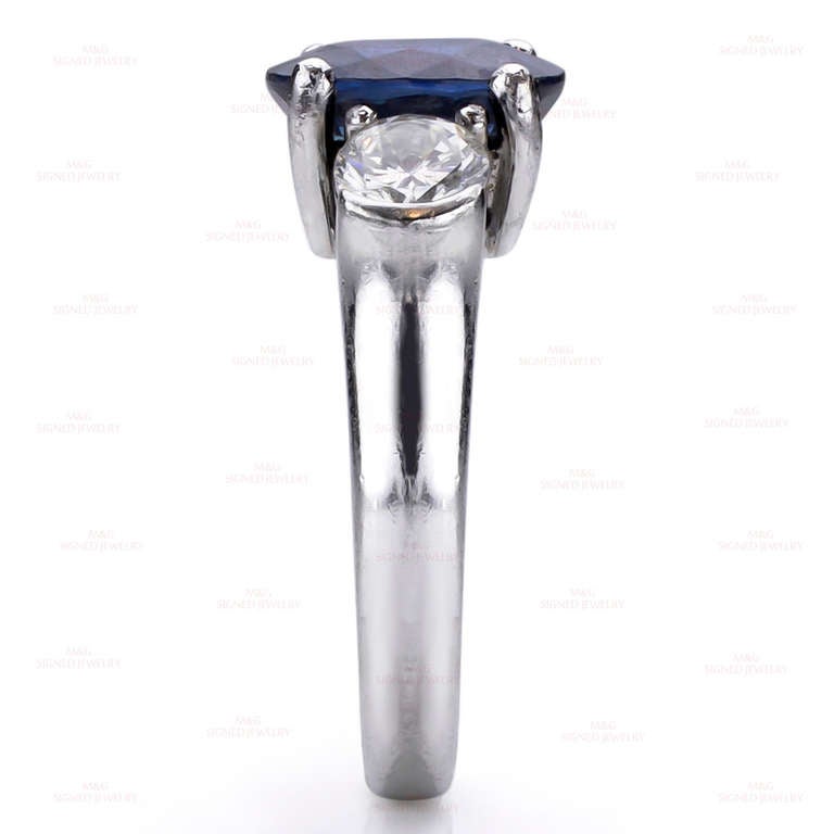 blue platinum ring