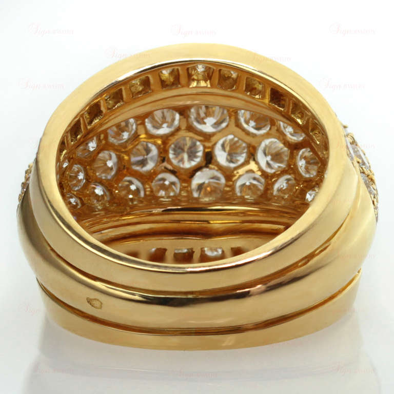 CARTIER Diamond Yellow Gold Dome Band Ring 1