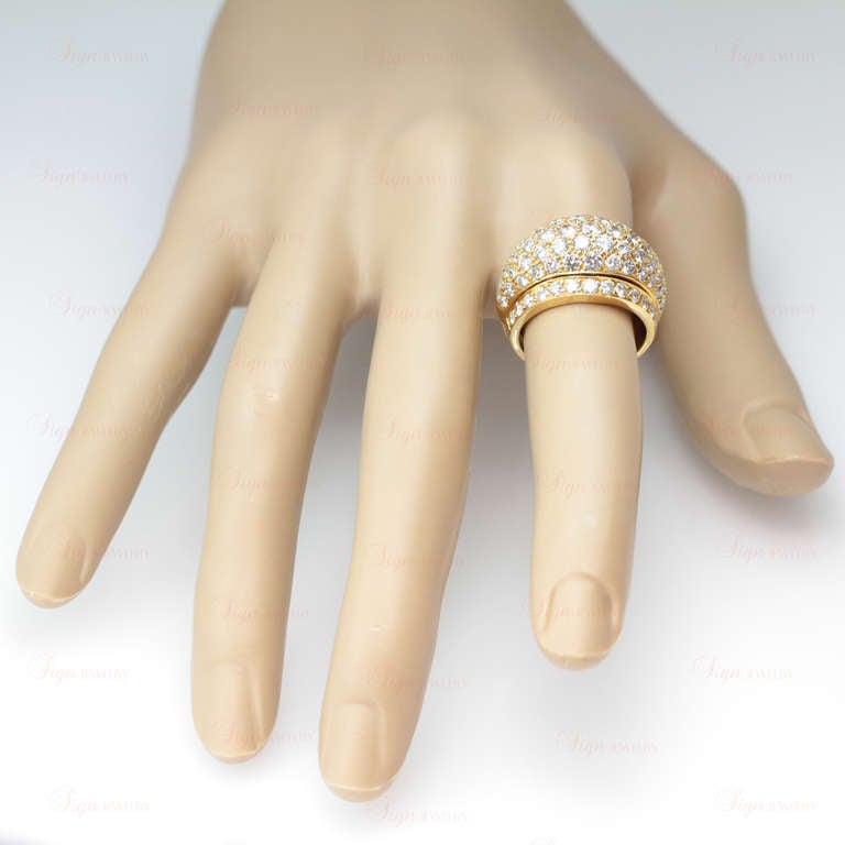 CARTIER Diamond Yellow Gold Dome Band Ring 3