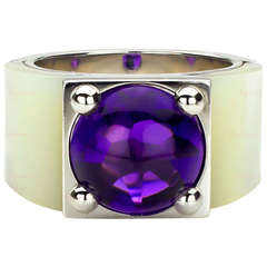 VAN CLEEF & ARPELS Babylone Amethyst White Gold Cocktail Ring 6