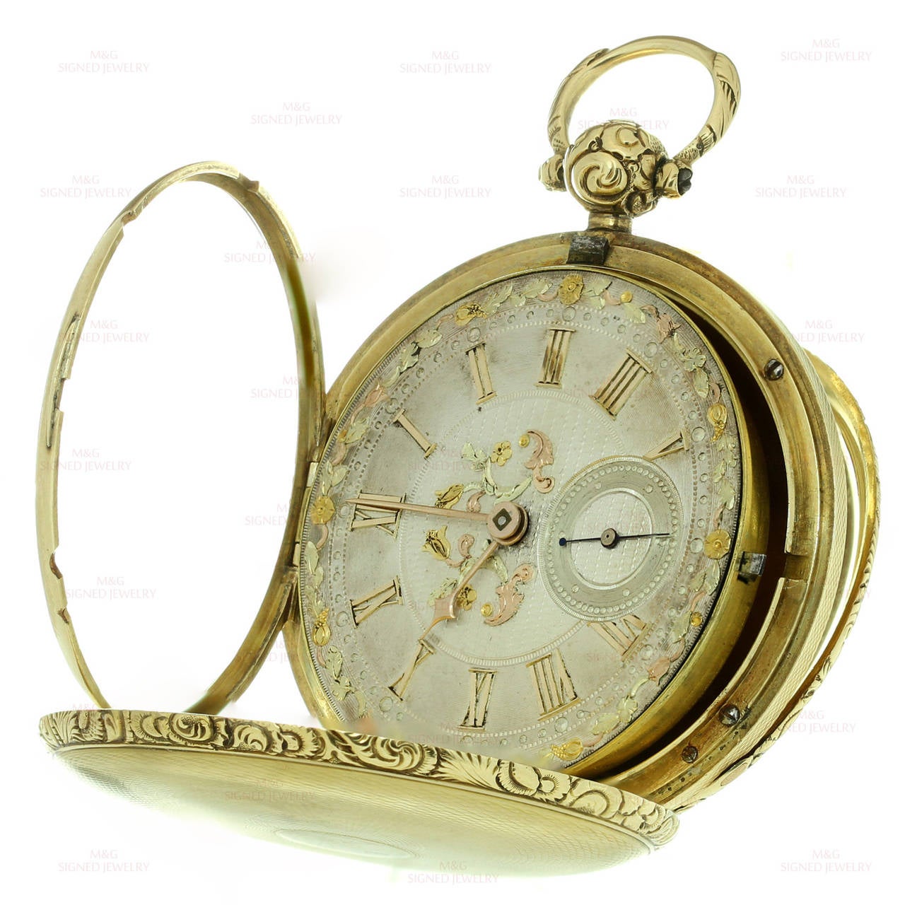 1890s Victorian English Antique Pocket Watch In Good Condition In New York, NY