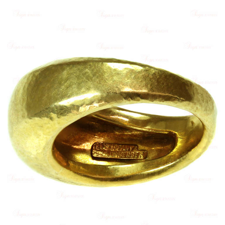 Women's Tiffany & Co. Schlumberger Blue Sapphire Yellow Gold Ring