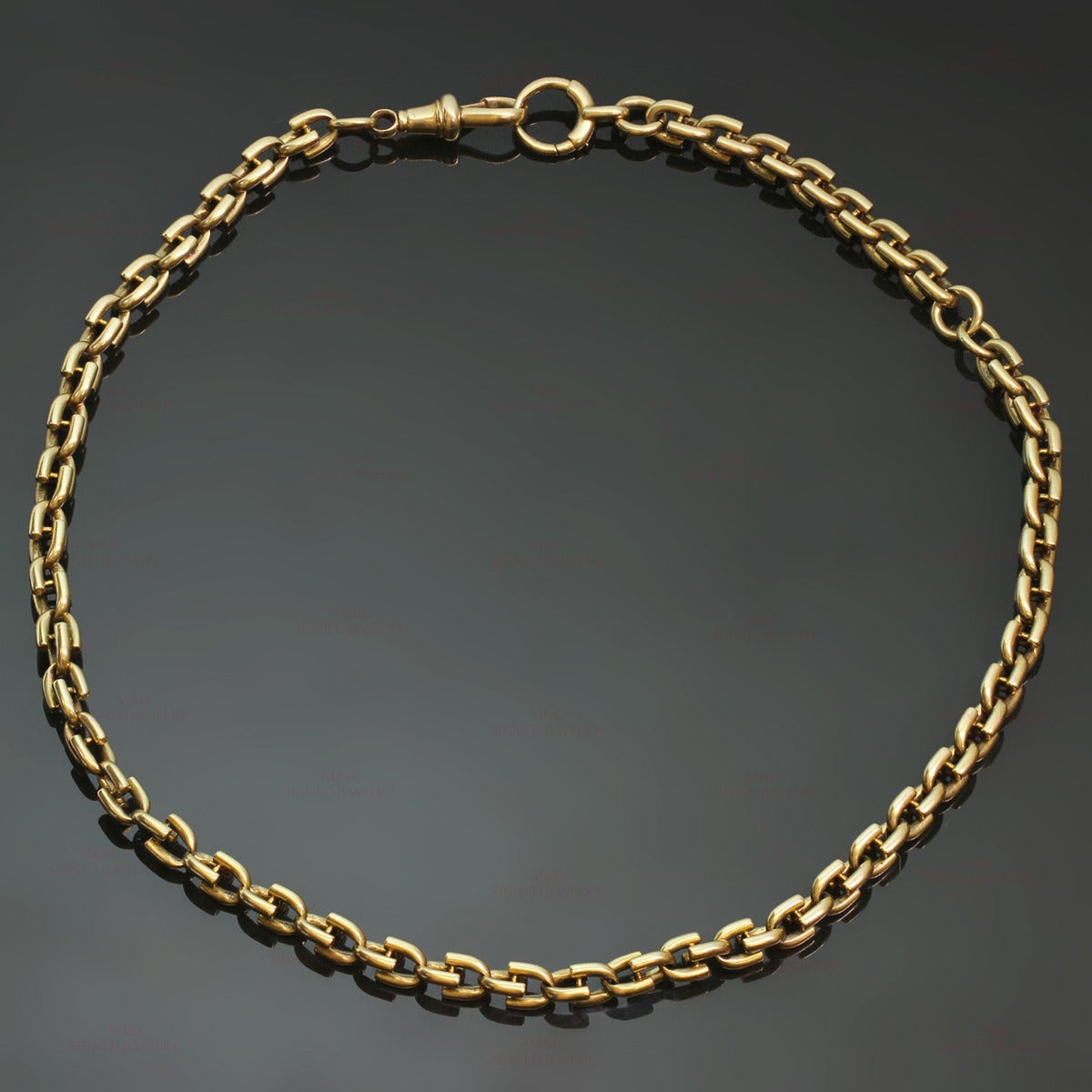 This versatile antique victorian chain is crafted out of 18k yellow gold and is a perfect accessory for a pocket watch or can be worn as a necklace. Made in United States circa 1900s. Measurements: 0.23