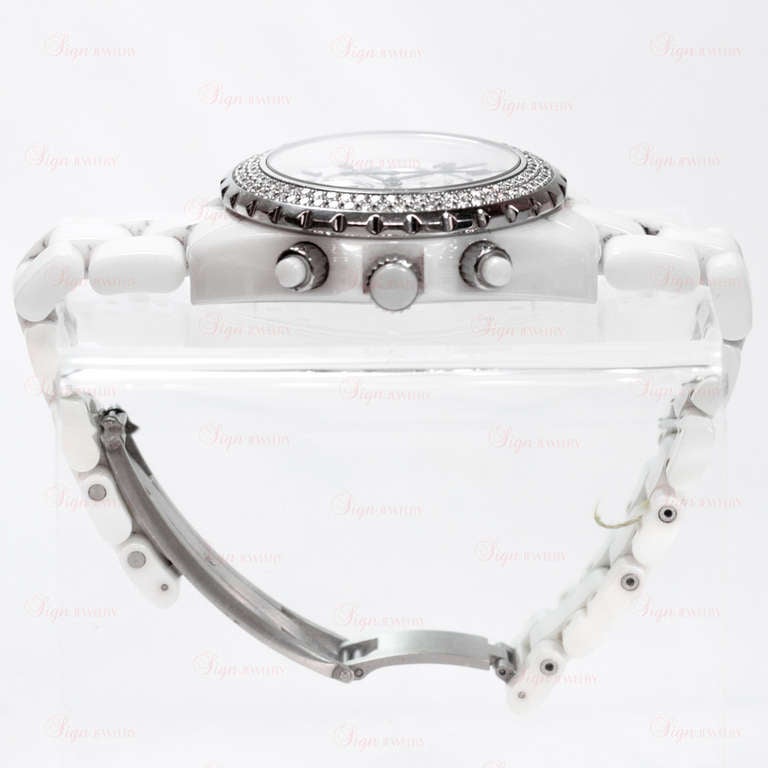 Chanel Lady's Ceramic and Diamond J12 Automatic Chronograph Wristwatch 3