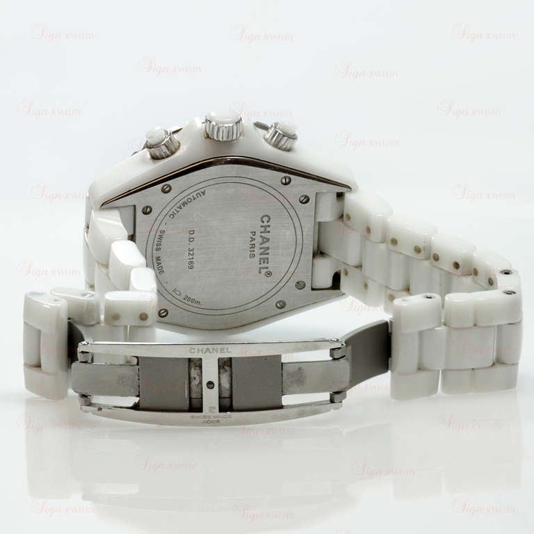Chanel Lady's Ceramic and Diamond J12 Automatic Chronograph Wristwatch 2
