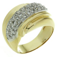 1990s Diamond Yellow & White Gold Dome Ring