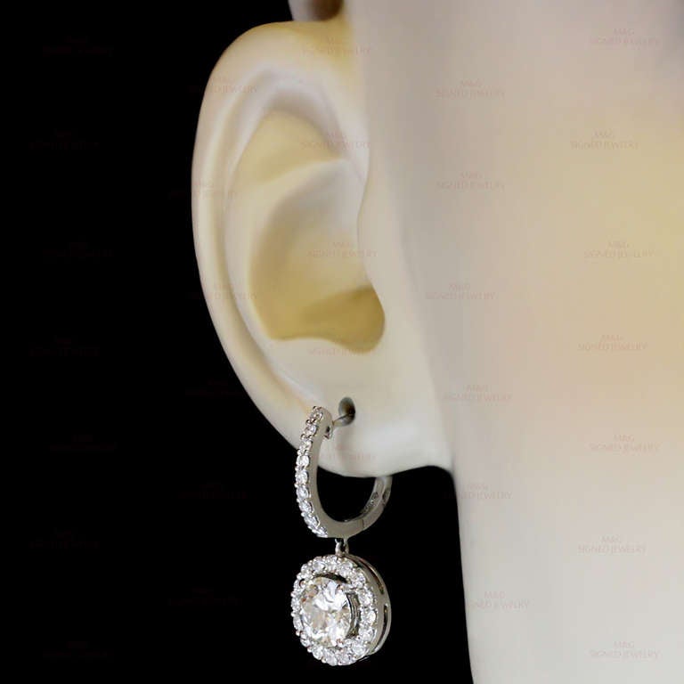 round diamond drop earrings
