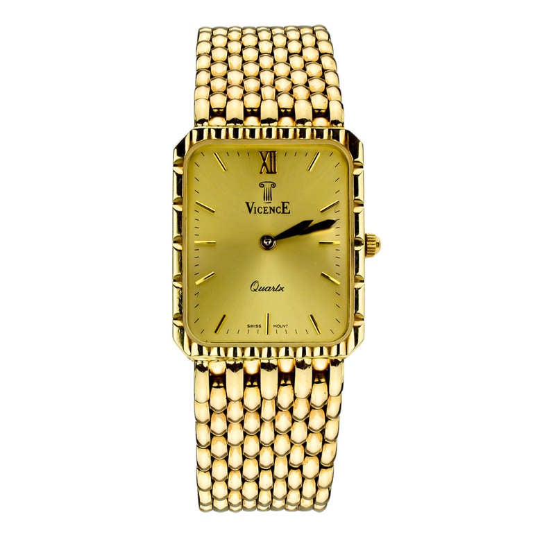 Vicence Yellow Gold Bracelet Watch, circa 2000s For Sale