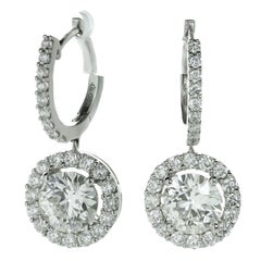 Moderne moderne Diamant-Weißgold-Tropfen-Ohrringe