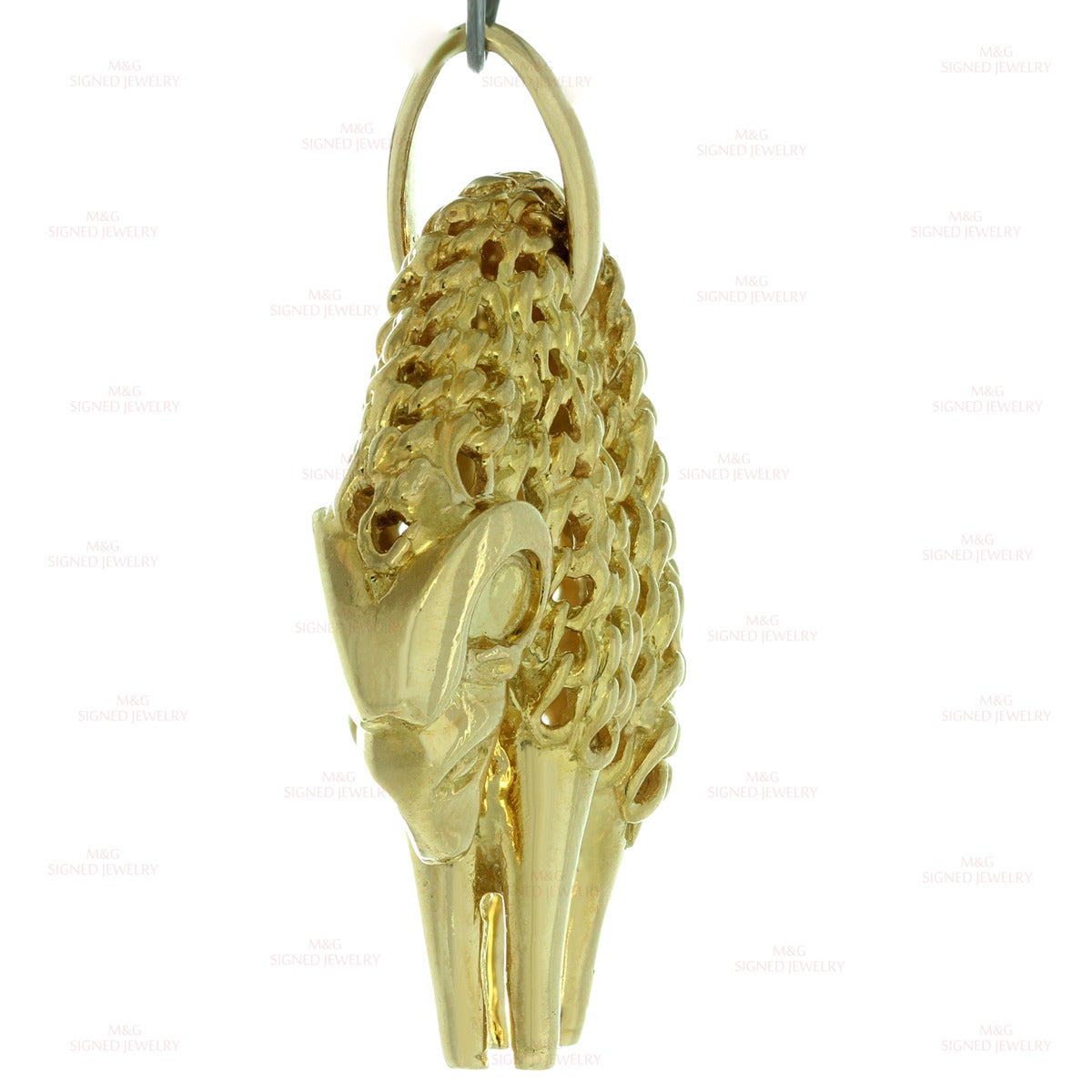 gold ram pendant