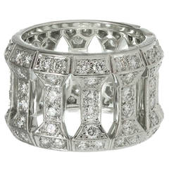 Cartier Diamond Gold Wide Band Ring 2