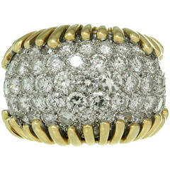 1980s David Webb Diamond Gold Platinum Band Size 54 10