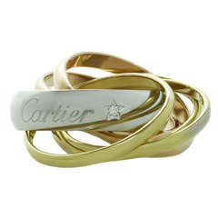 CARTIER Trinity La Belle Diamond Tri-Gold 6-Band Ring Size 46