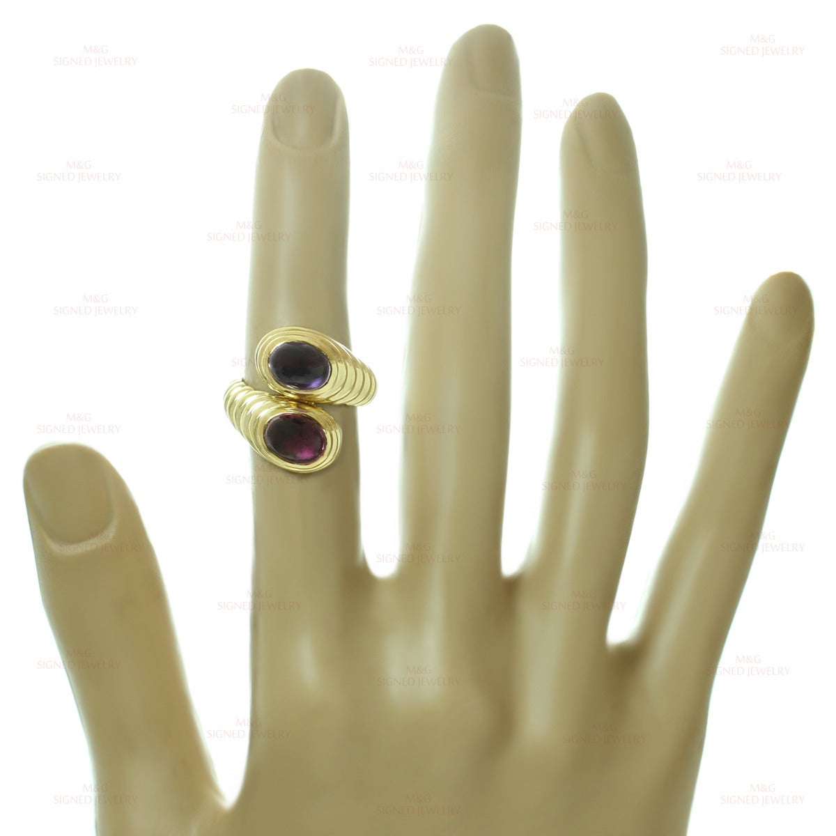 Bulgari Rubellite Amethyst Gold Ring 2