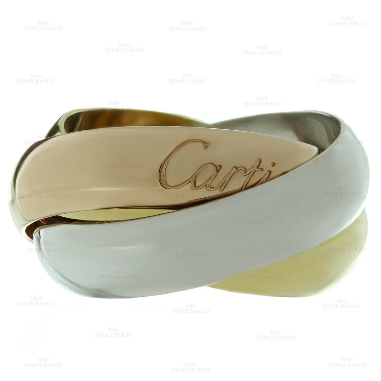 Cartier Trinity Tri-Gold Largest Model Band Ring