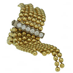 Cartier Paris Nouvelle Vague Diamond Gold Adjustable Beads Ring