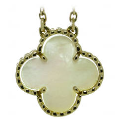 Van Cleef & Arpels Vintage Alhambra Mother-of-Pearl Gold Pendant