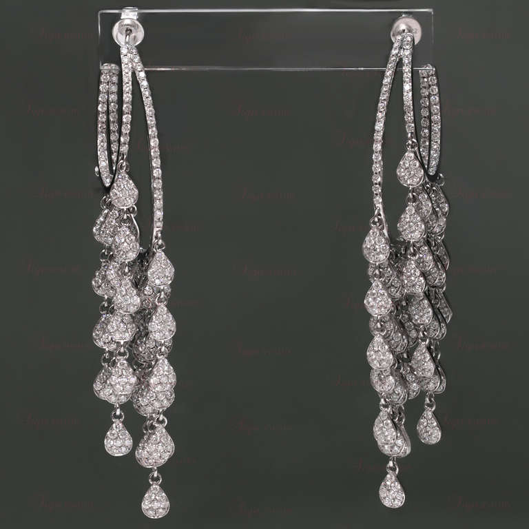 Women's Modern Diamond White Gold Chandelier Earrings For Sale