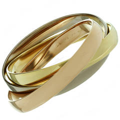 1980s Cartier Trinity Tri-Gold Extra Wide, Largest Model, Small Size Bracelet