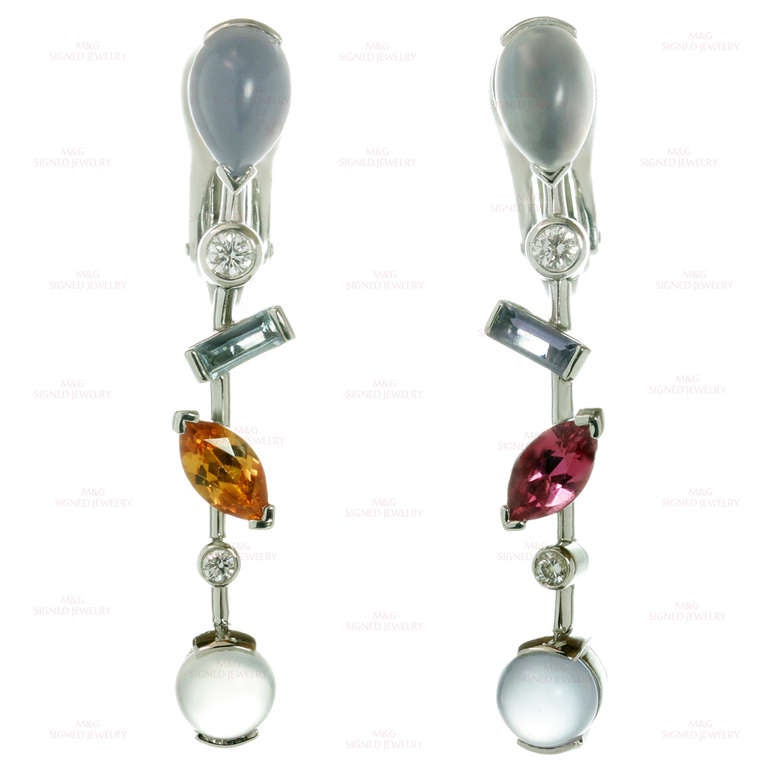 Women's CARTIER Meli Melo Diamond Multicolor Gemstone Necklace & Earrings Set