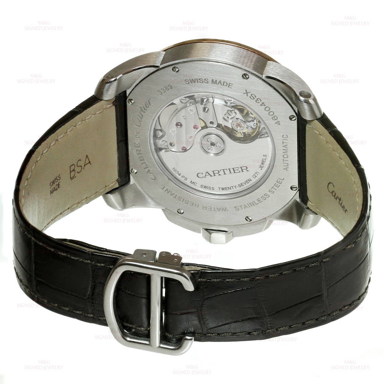 Cartier Rose Gold Stainless Steel Calibre de Cartier Automatic Wristwatch 4