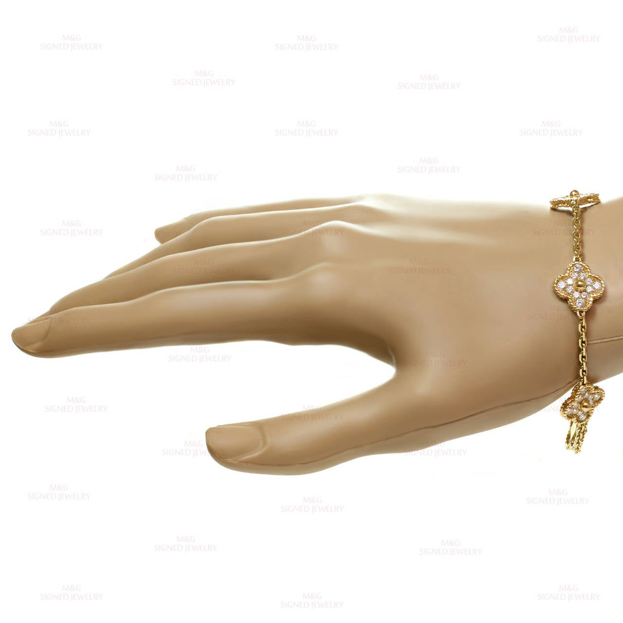 Van Cleef & Arpels Alhambra Diamond Gold Five Motif Bracelet 1