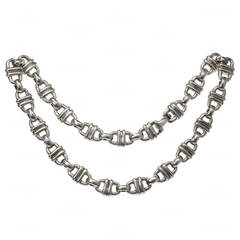 Vintage Hermes Chaine d'Ancre Sterling Silver Chain Necklace