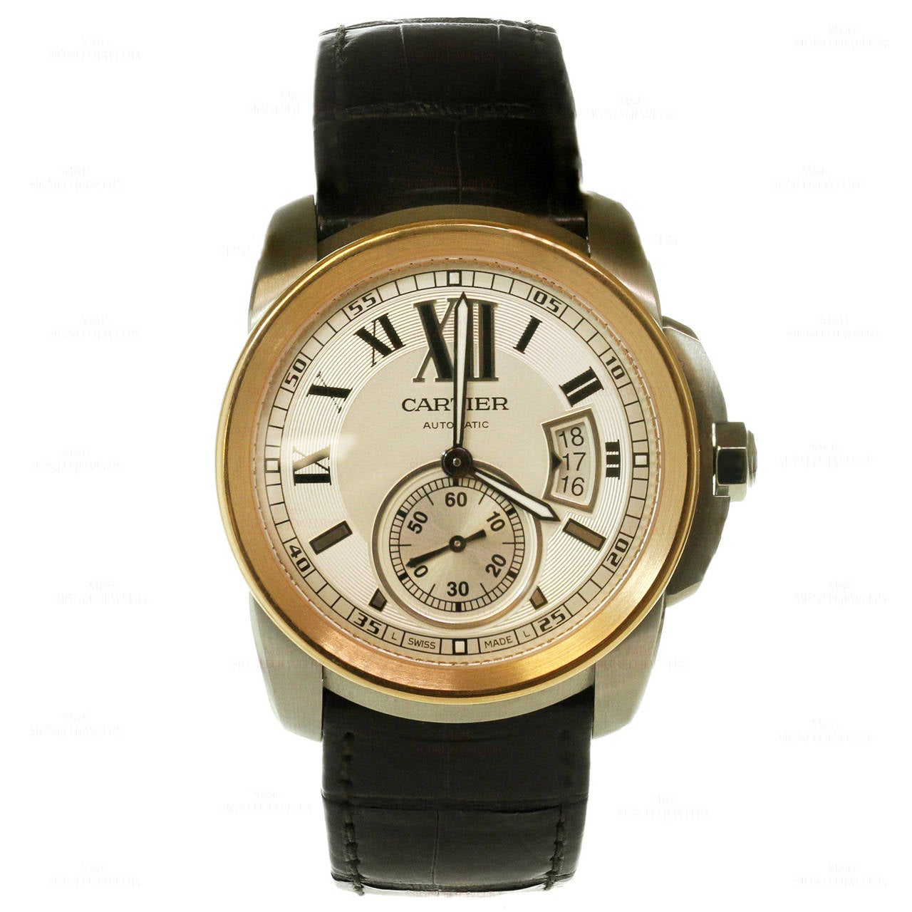 Cartier Rose Gold Stainless Steel Calibre de Cartier Automatic Wristwatch