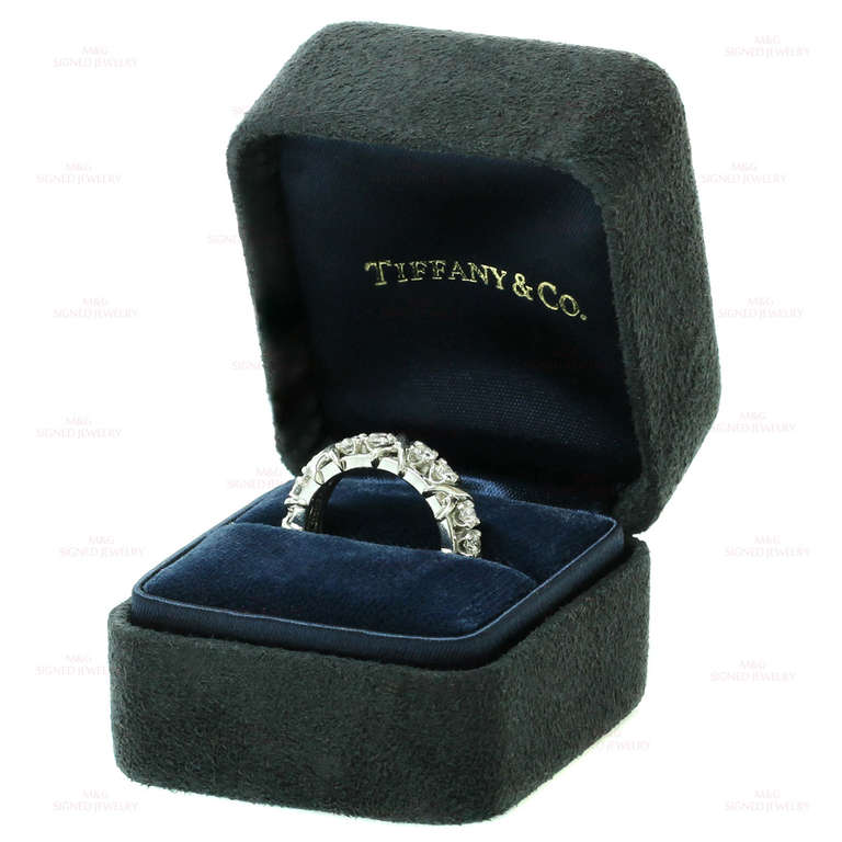 Tiffany & Co. Jean Schlumberger Sixteen-Stone Diamond X Band Ring Size 47