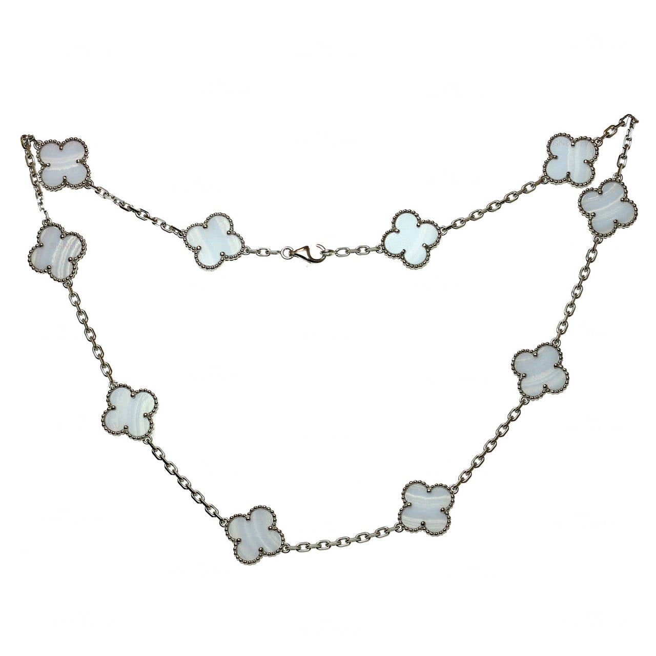 Van Cleef 
Arpels Alhambra Chalcedony Gold 10 Motif Necklace