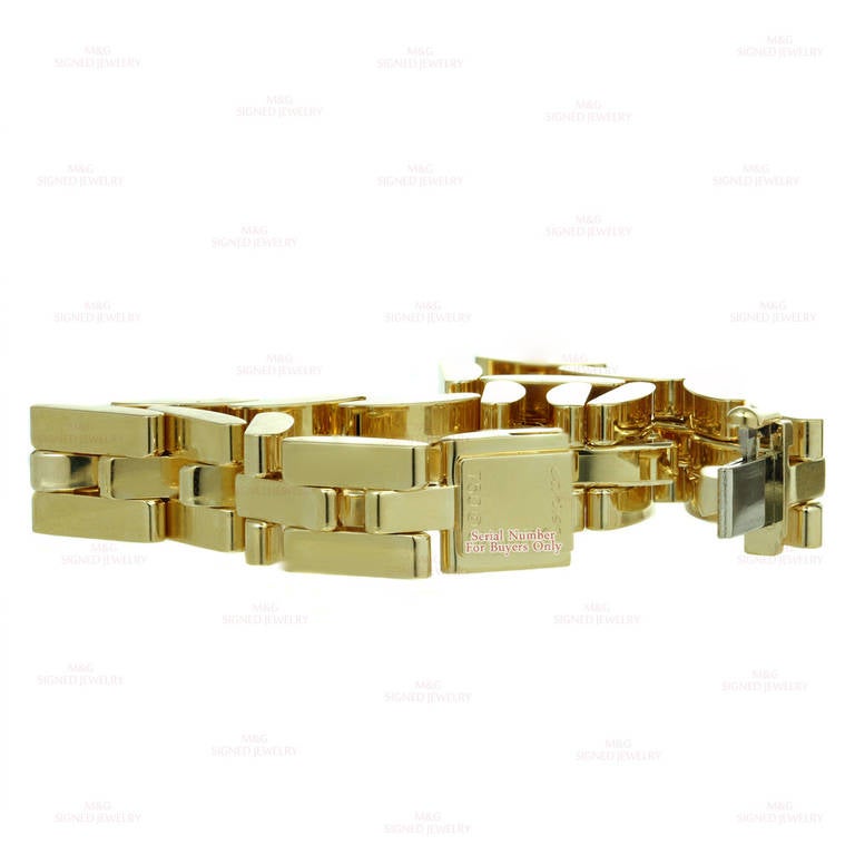 Women's Cartier 1990s Panthere Yellow Gold Three-Row Link Bracelet