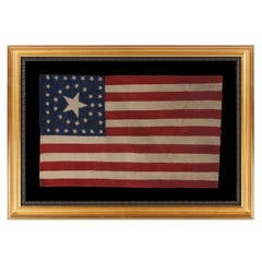 38 Star Antique American Flag, Rare Circle-in-a-Square Pattern, Colorado