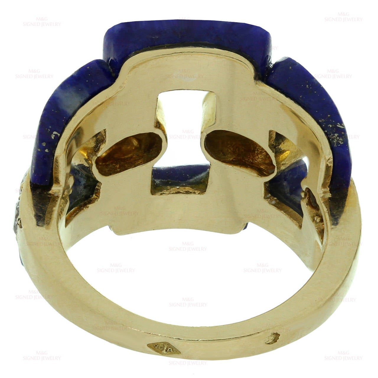 1960s Van Cleef & Arpels Lapis Lazuli Diamond Gold Ring 3