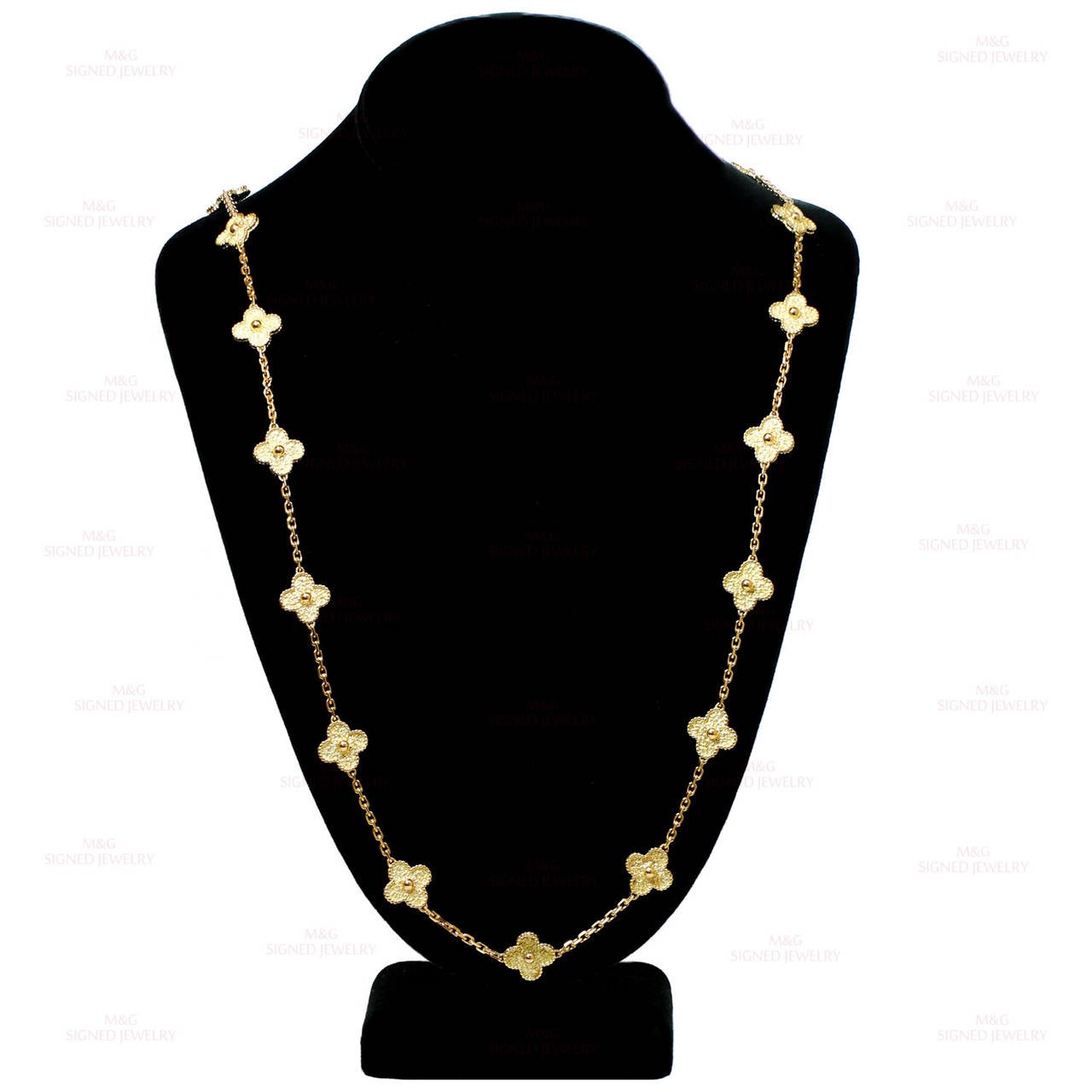 Van Cleef & Arpels Alhambra Gold 20 Motif Long Necklace In Excellent Condition In New York, NY